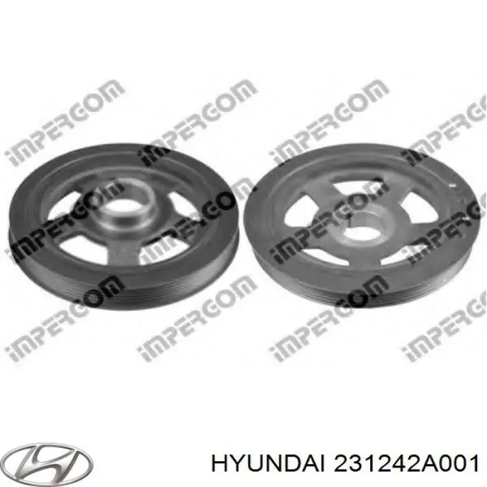 Шкив коленвала 231242A001 Hyundai/Kia