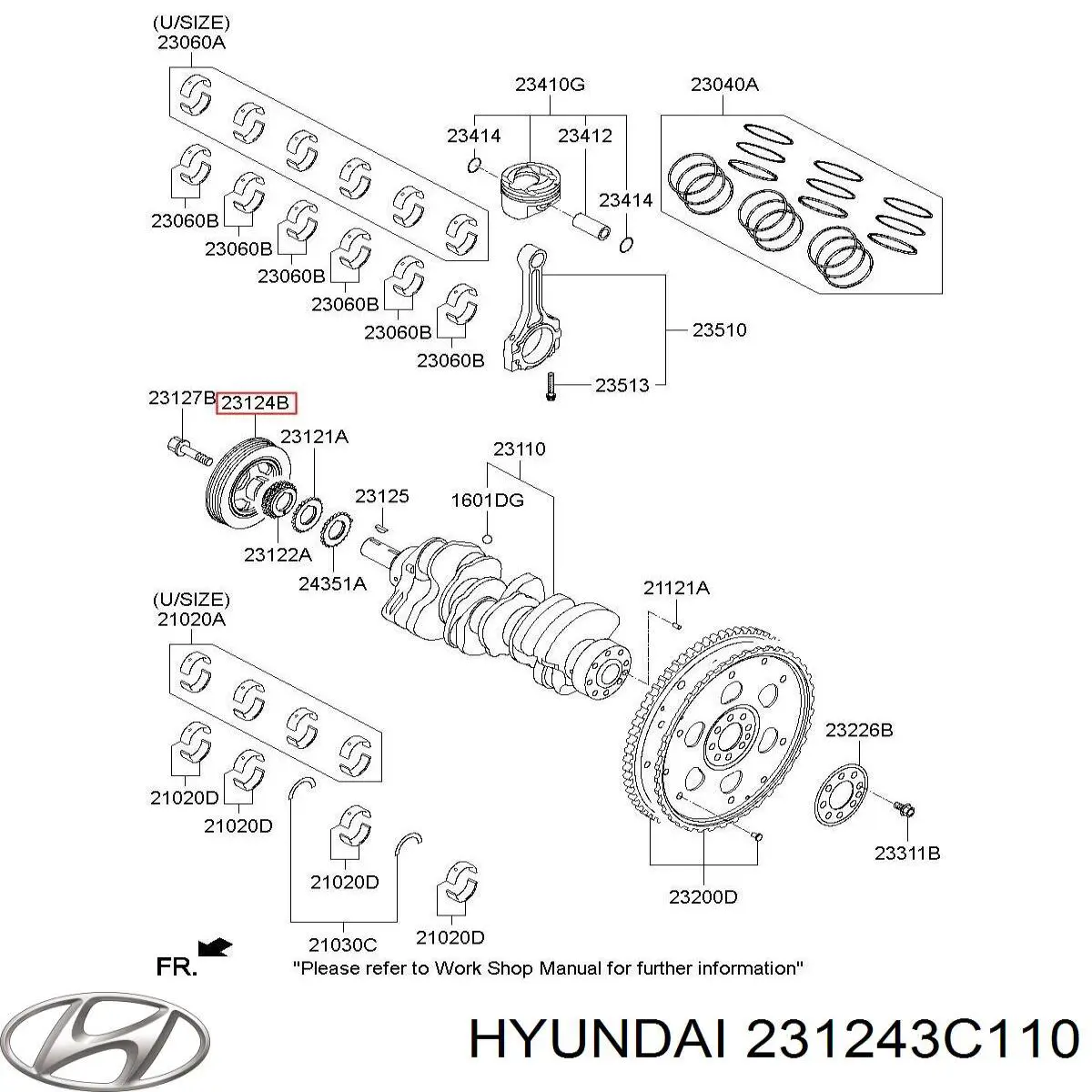 Купить 231243C110 Hyundai/Kia Шкив-демпфер коленвала