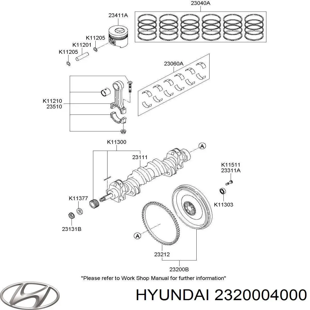 Маховик двигателя Hyundai/Kia 2320004000 цена, от 297.35 USD