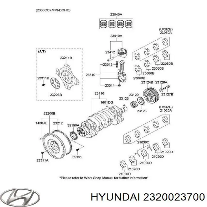 Маховик двигателя Hyundai/Kia 2320023700