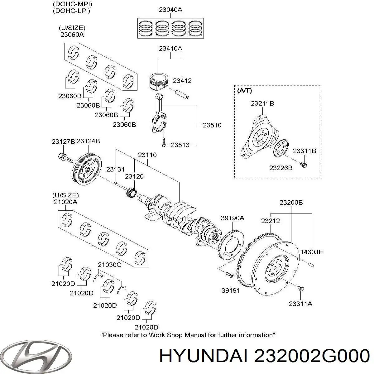 232002G000 Hyundai/Kia Демпферный маховик