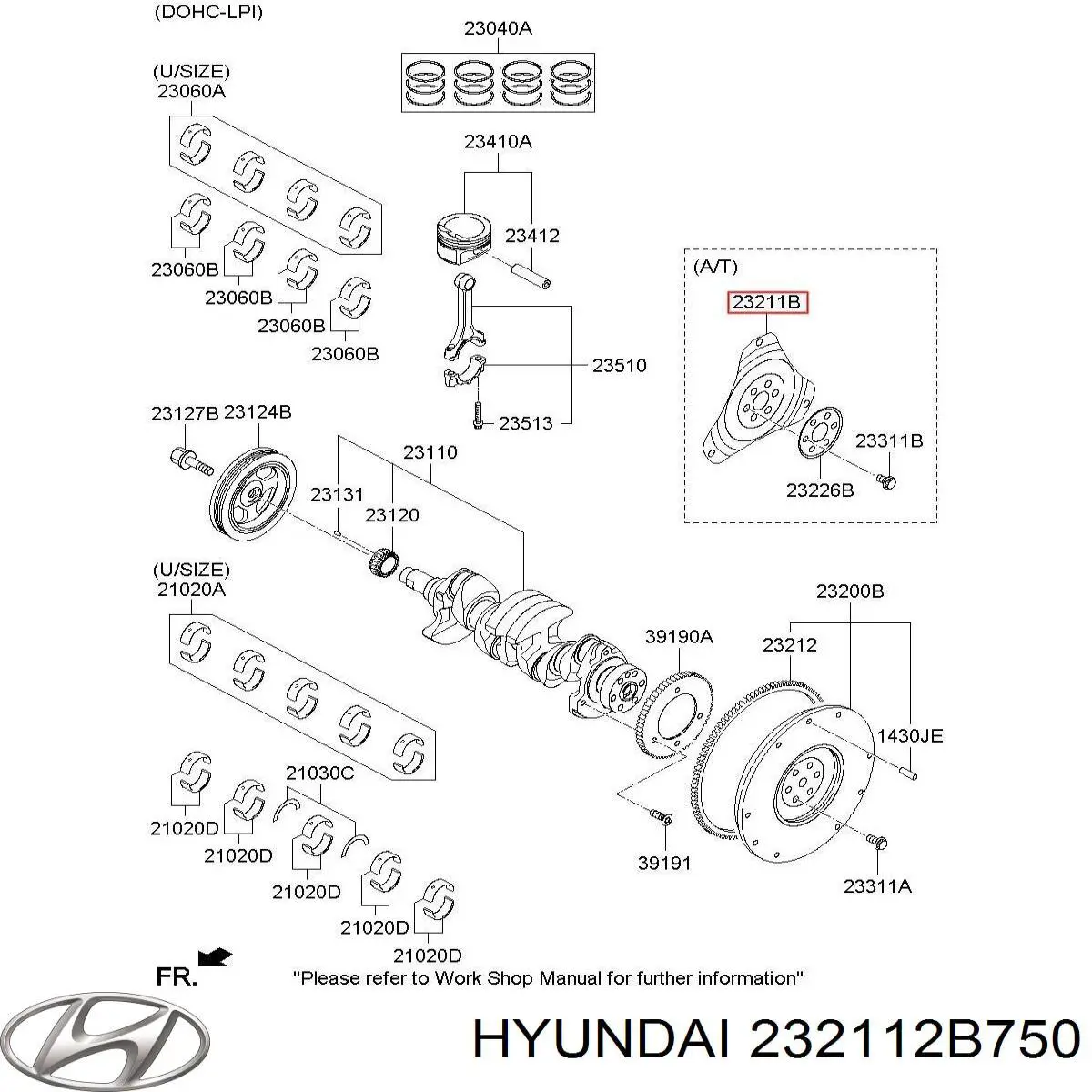 232112B750 Hyundai/Kia Демпферный маховик