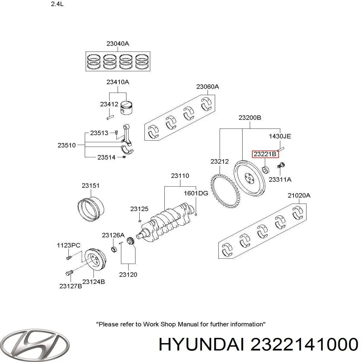 Подшипник привода генератора Hyundai/Kia 2322141000 цена, от 3.30 USD
