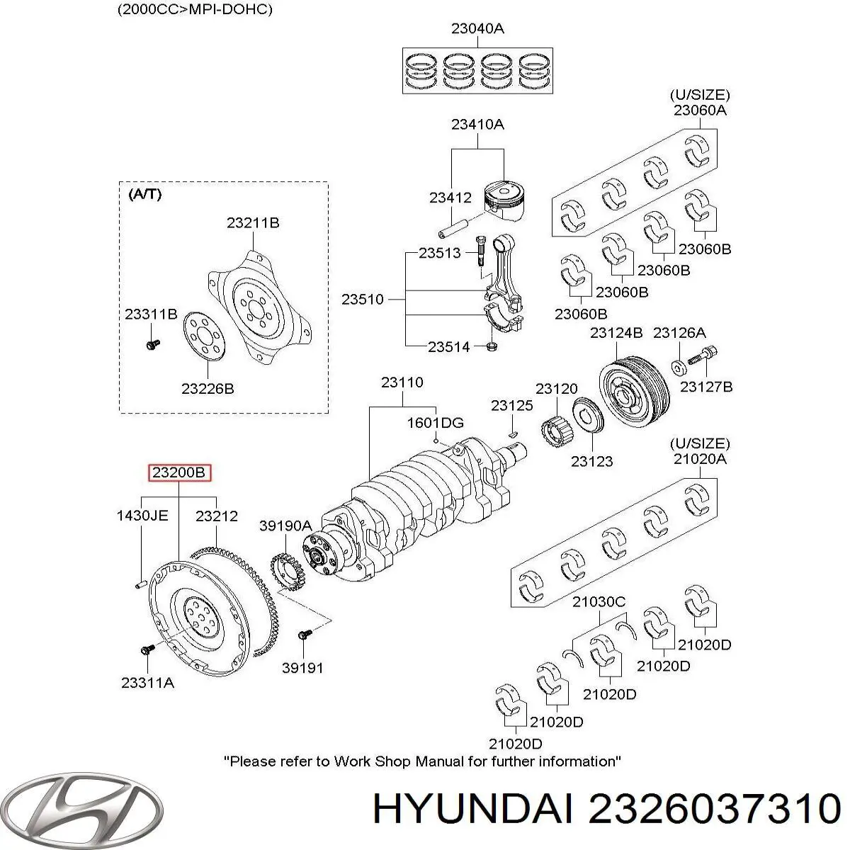 2326037310 Hyundai/Kia маховик