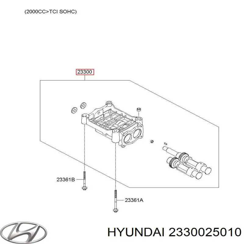 2330025010 HYUNDAI Eje de balanceo original y equivalente