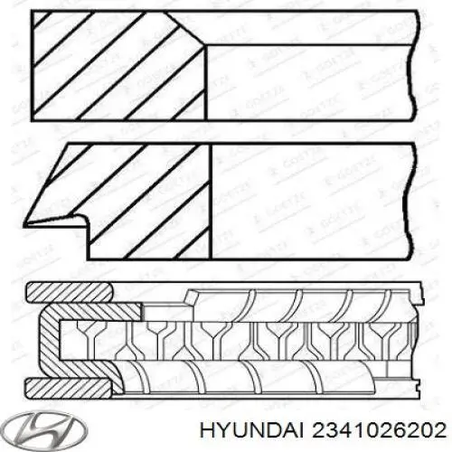 Поршень с пальцем без колец, STD Hyundai/Kia 2341026500 цена, от 22.61 USD