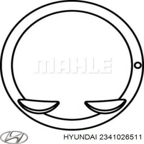 2341026511 Hyundai/Kia pistão com passador sem anéis, std