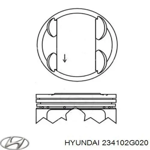 234102G020 Hyundai/Kia поршень с пальцем без колец, std