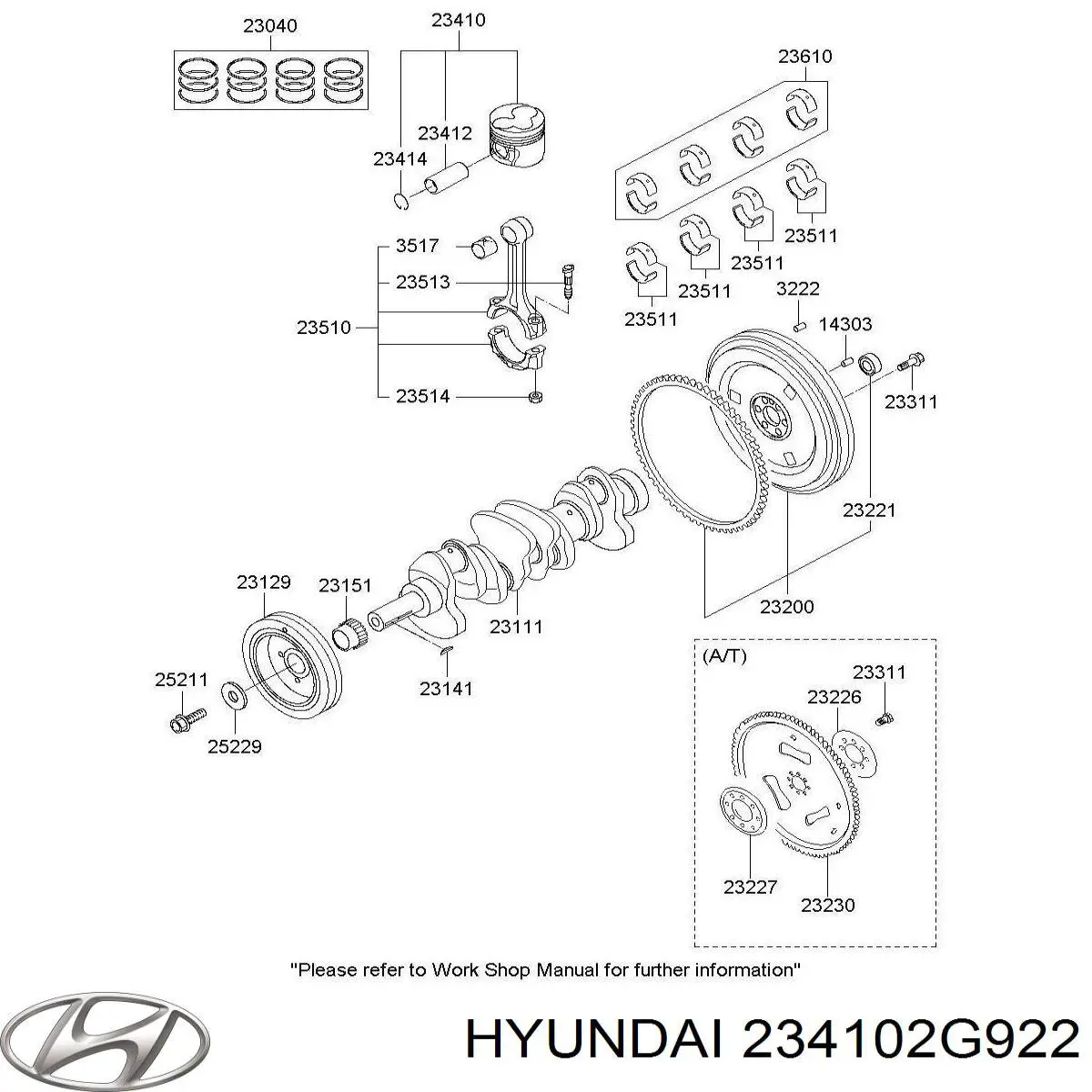 234102G922 Hyundai/Kia Поршня, 1-й ремонт (+0,25)