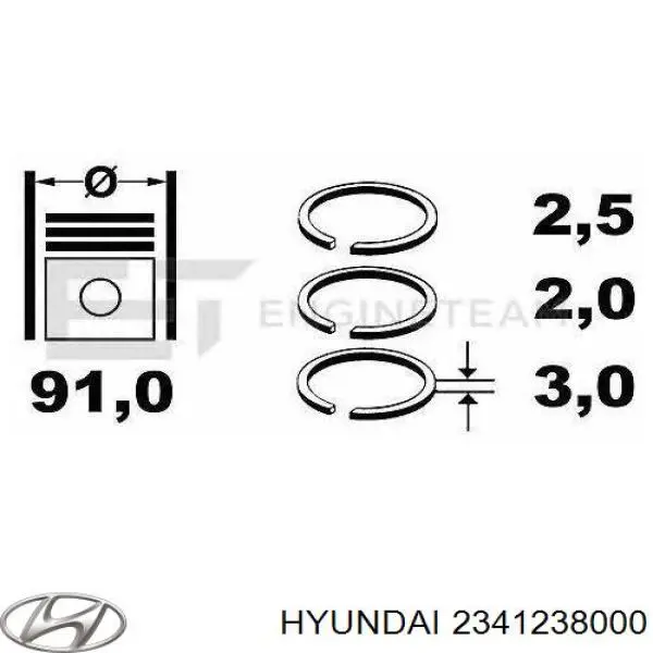 Палец поршня двигателя Hyundai/Kia 2341238000 цена, от 15.20 USD