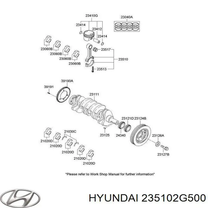 Шатун поршня ДВС Hyundai/Kia 235102G500 цена, от 36.74 USD