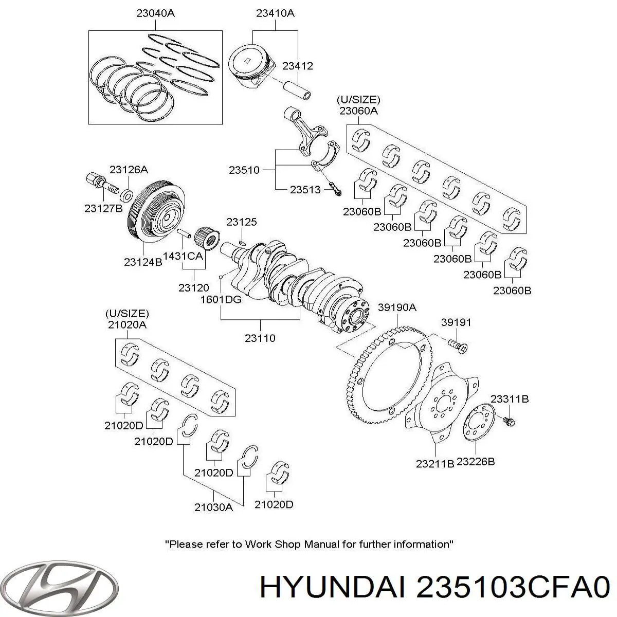 235103CFA1 Hyundai/Kia шатун поршня двигателя