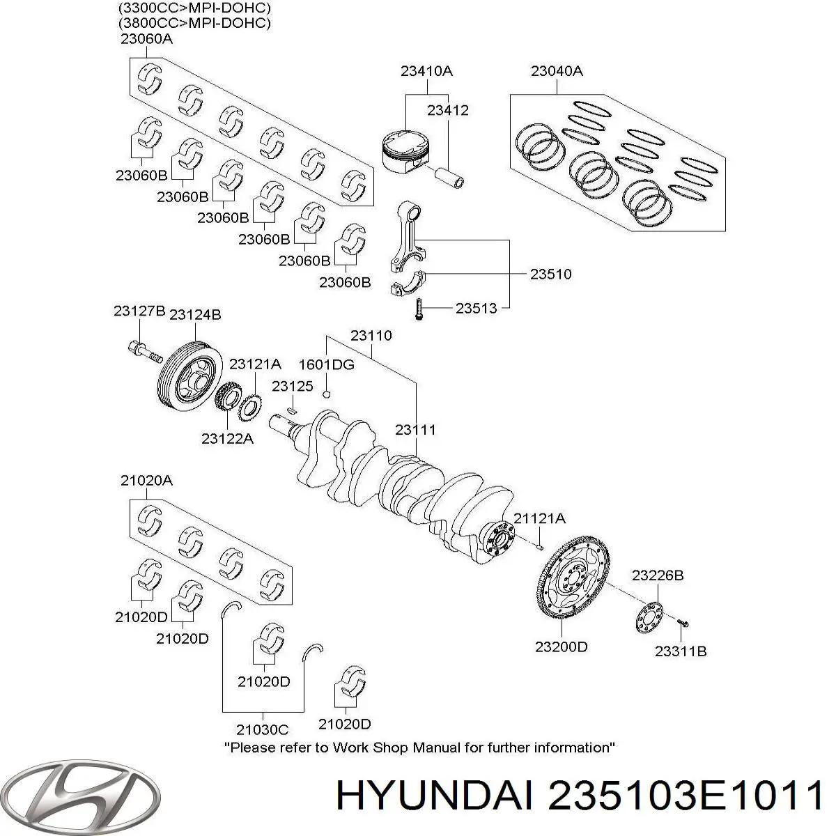 Купить 235103E101 Hyundai/Kia Шатун поршня двигателя