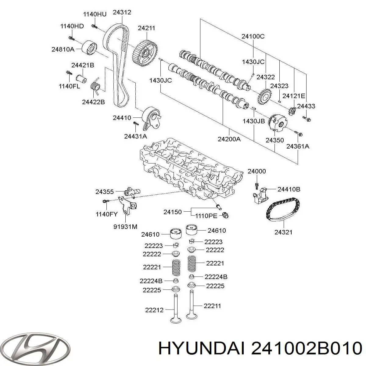 241002B010 Hyundai/Kia распредвал двигателя впускной