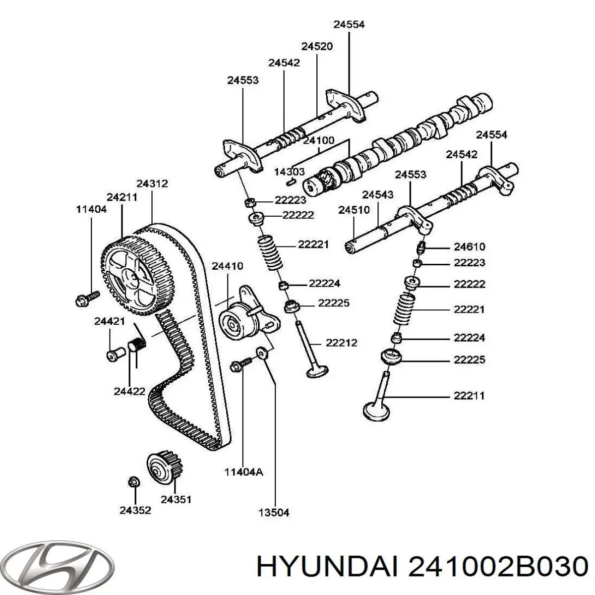 Распредвал двигателя впускной Hyundai/Kia 241002B030 цена, от 76.28 USD