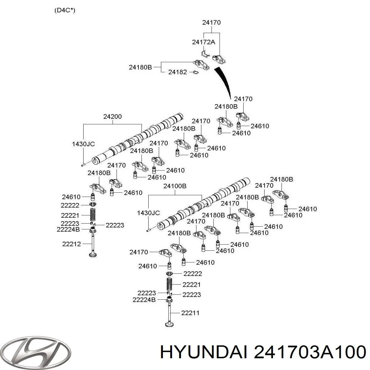 Купить 241703A100 Hyundai/Kia Коромысло клапана, рокер