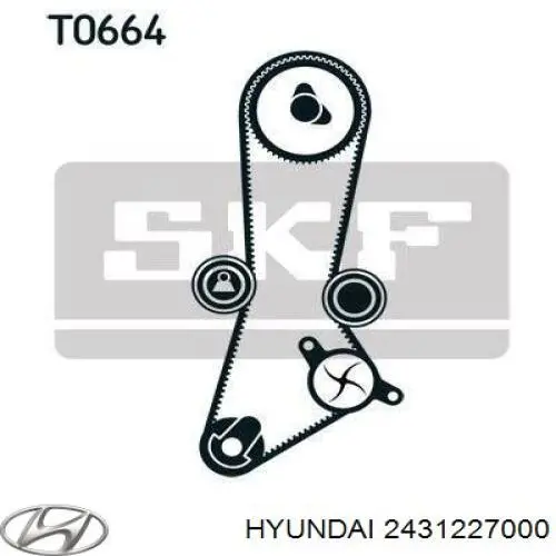 Зубчатый ремень Hyundai/Kia 2431227000 цена, от 18.36 USD