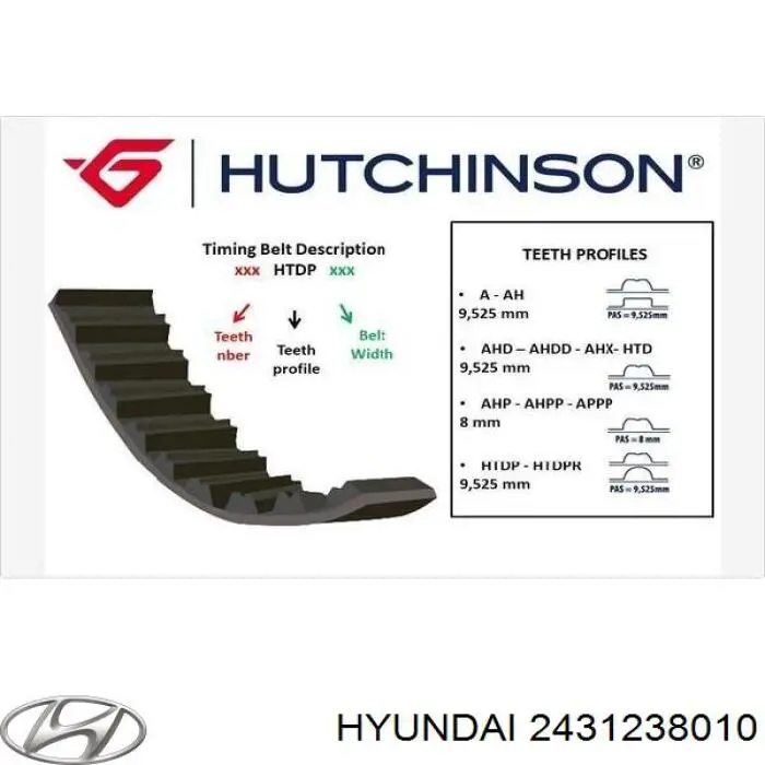 Купить 2431238010 Hyundai/Kia Ремень газораспределительного механизма