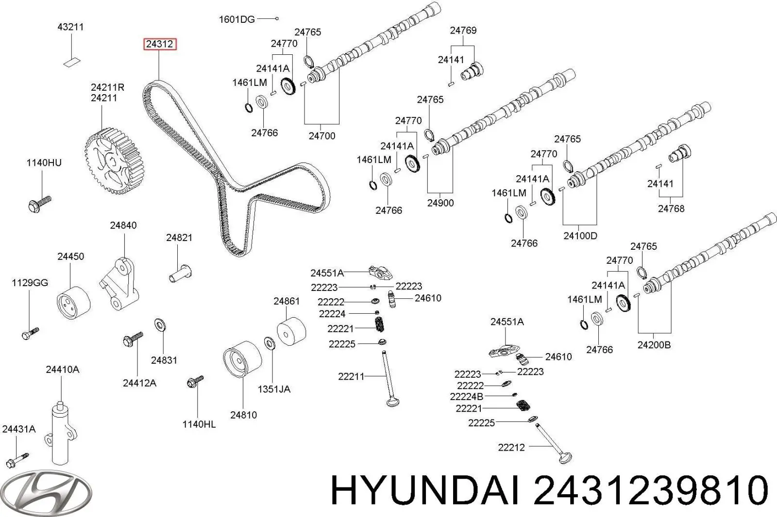 ГРМ ремни Hyundai/Kia 2431239810