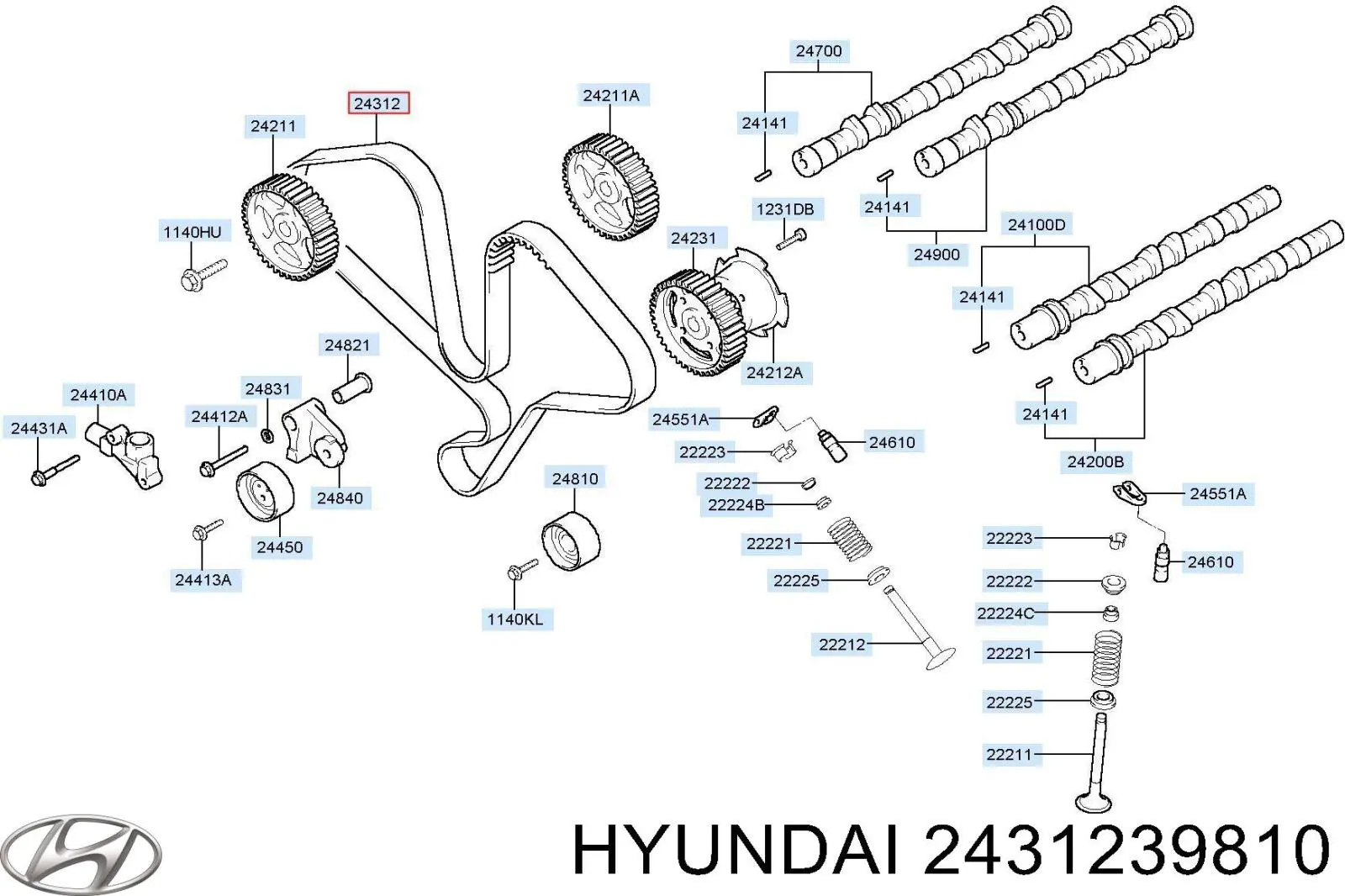 2431239810 Hyundai/Kia Ремень двигателя