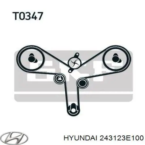 Зубчатый ремень Hyundai/Kia 243123E100 цена, от 62.86 USD