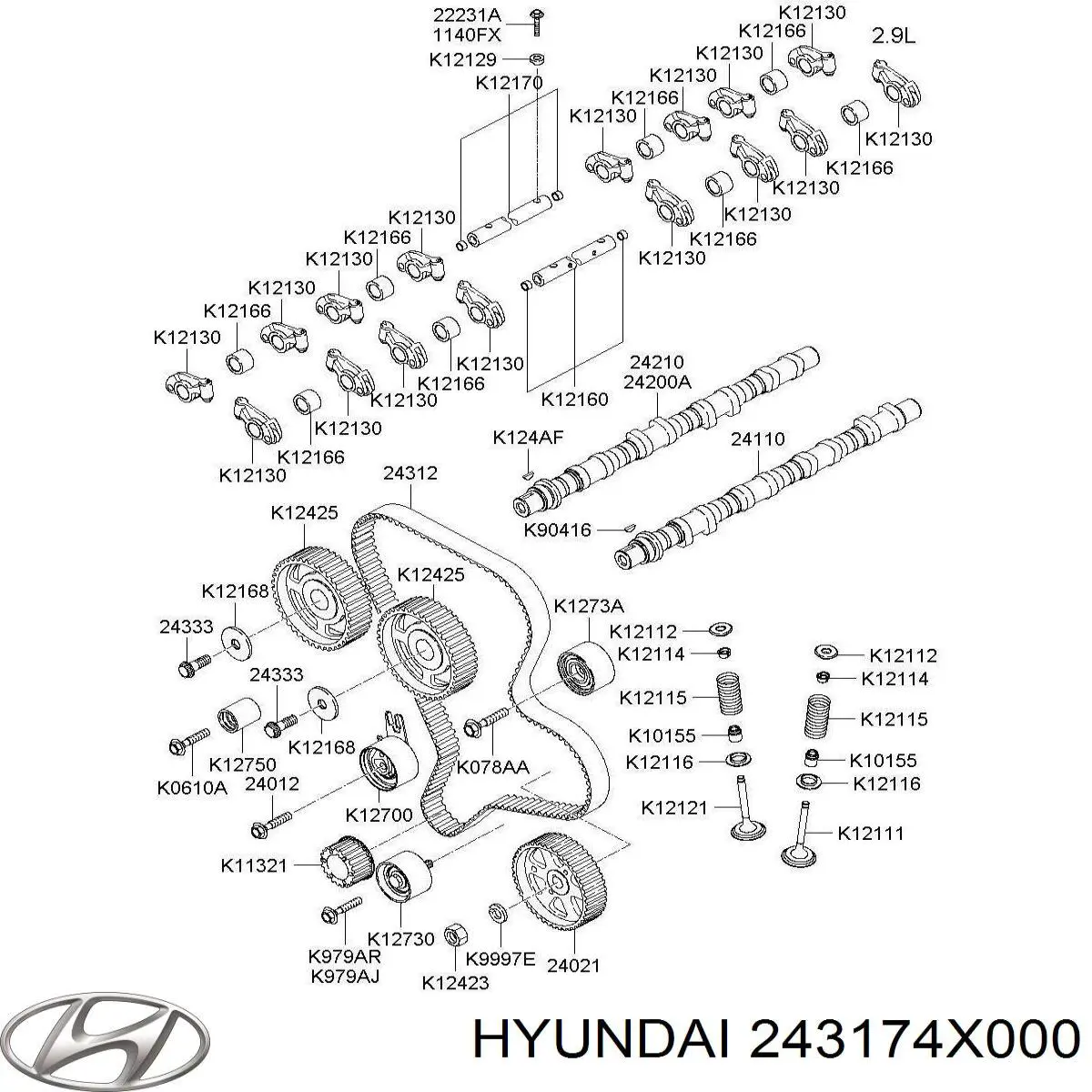 Купить 243174X000 Hyundai/Kia Ведуший ролик ГРМ