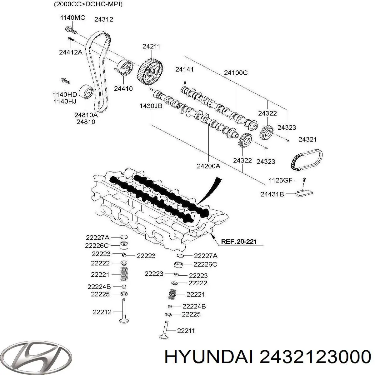 2432123011 Hyundai/Kia цепь грм