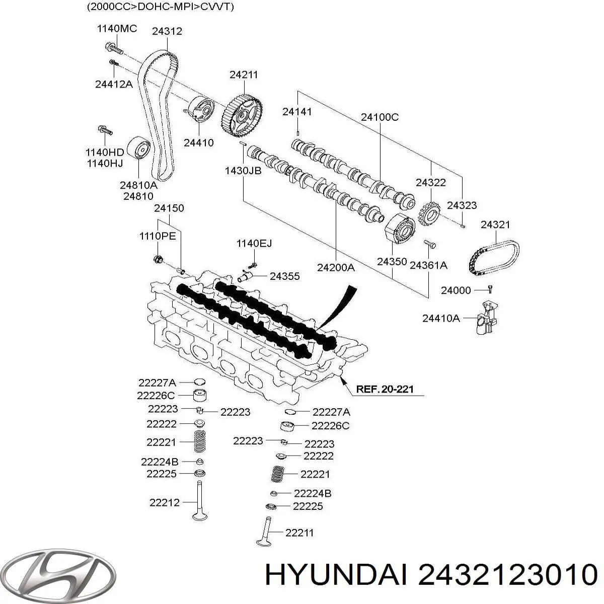 2432123010 Hyundai/Kia цепь грм
