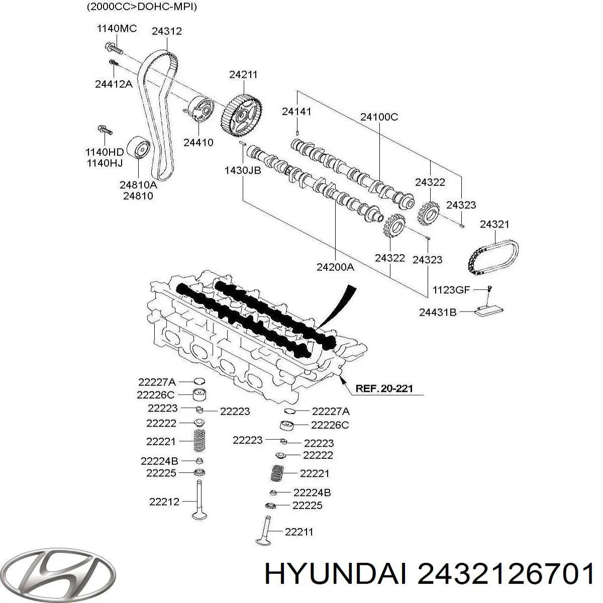 Цепь ГРМ Hyundai/Kia 2432126701