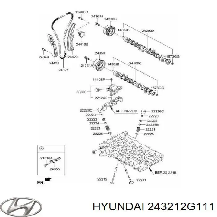 Купить 243212G111 Hyundai/Kia Цепь ГРМ, распредвала