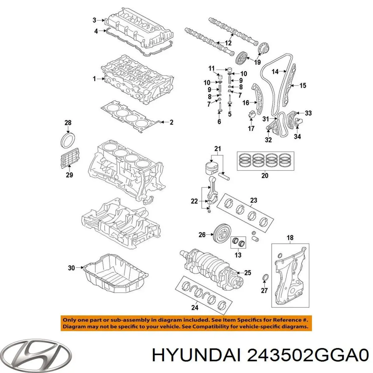 243502GGA0 Hyundai/Kia звездочка-шестерня распредвала двигателя, впускного