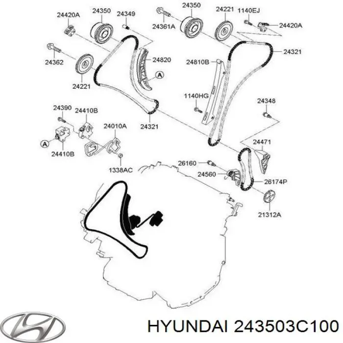 Звездочка-шестерня распредвала двигателя, впускного на Hyundai Sonata NF