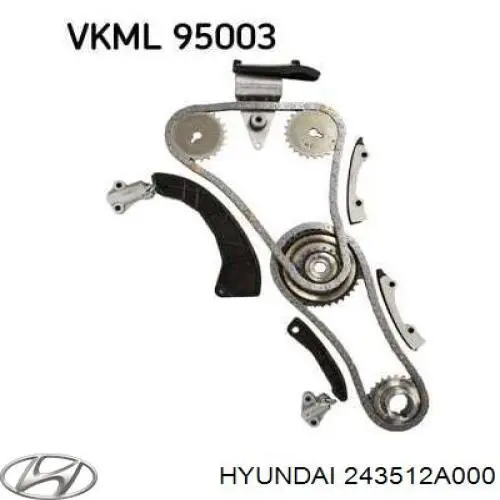 Купить 243512A000ZUHY Zuiko Цепь ГРМ, распредвала