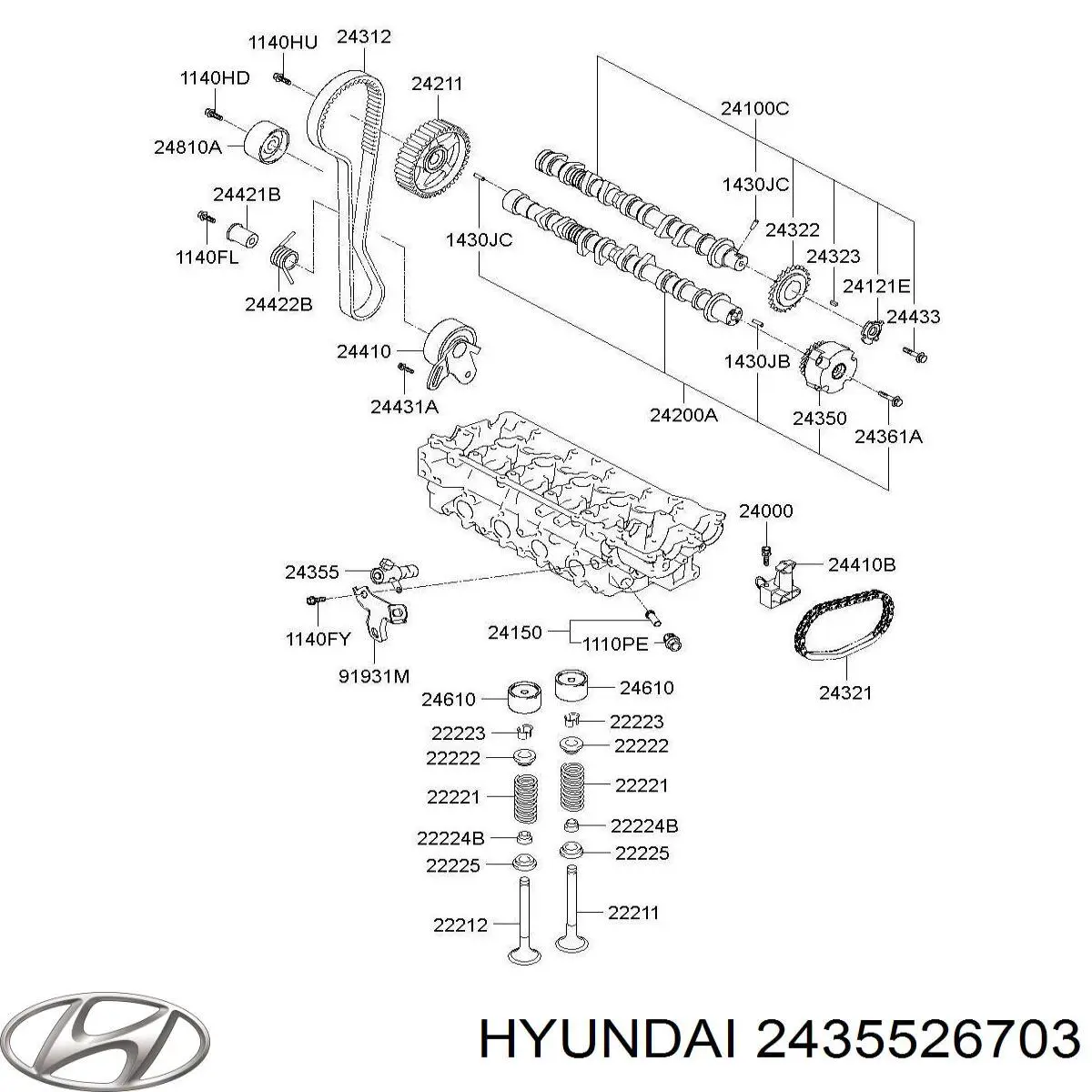 Клапан регулировки давления масла Hyundai/Kia 2435526703 цена, от 40.26 USD