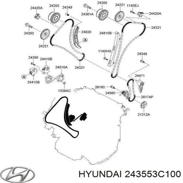 Клапан регулировки давления масла Hyundai/Kia 243553C100 цена, от 52.68 USD