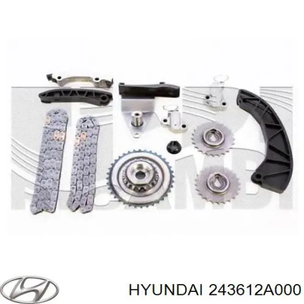 Цепь ГРМ нижняя Hyundai/Kia 243612A000 цена, от 37.29 USD