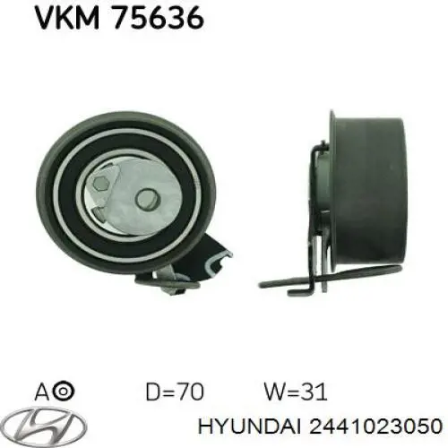 Rolo de reguladora de tensão da correia do mecanismo de distribuição de gás 2441023050 Hyundai/Kia