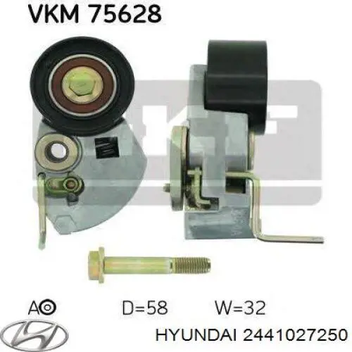 Натяжной ролик ремня ГРМ Hyundai/Kia 2441027250 цена, от 47.01 USD
