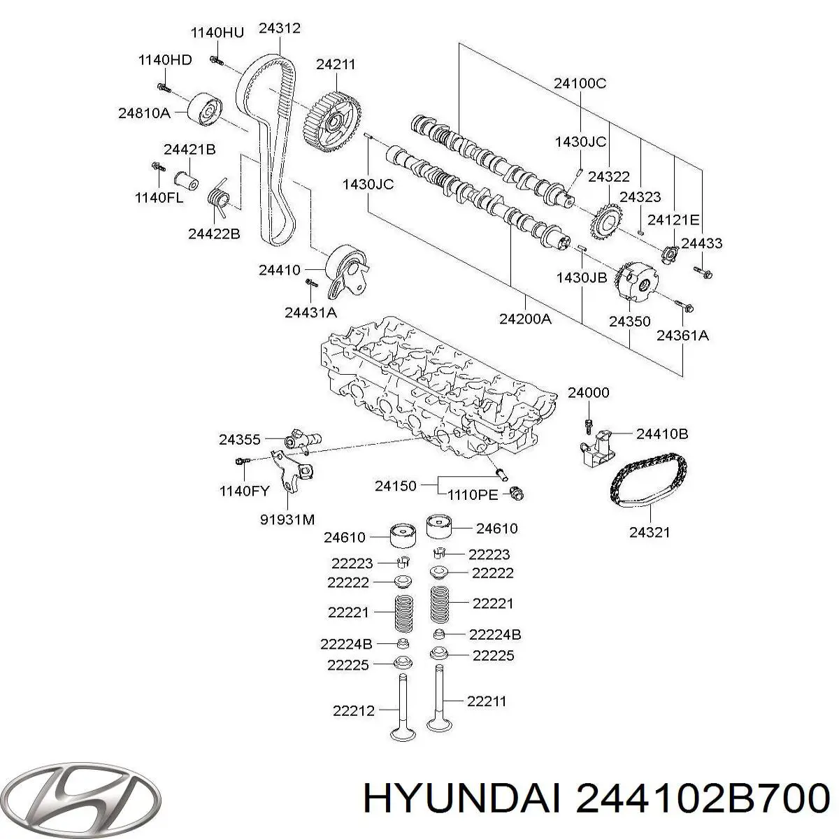 Натяжитель цепи ГРМ 244102B610ZUHY Zuiko