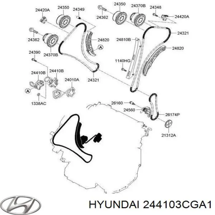 244103CGA1 Hyundai/Kia Гидронатяжитель цепи