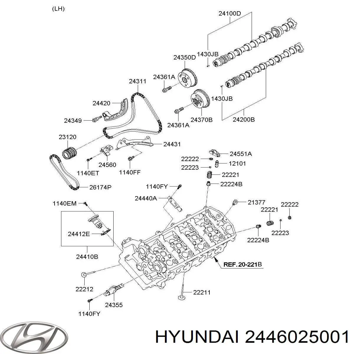 Натяжитель цепи насоса масляного 2446025001 Hyundai/Kia
