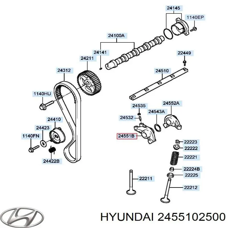 Купить 2455102500 Hyundai/Kia Коромысло клапана (рокер) впускной