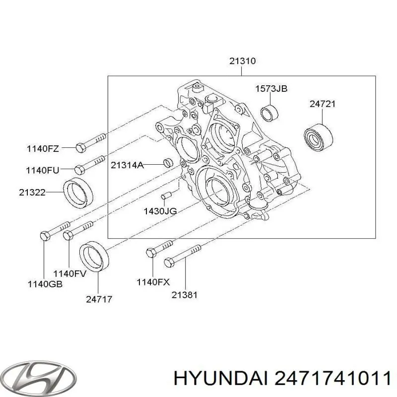  Сальник коленвала двигателя передний Hyundai County 