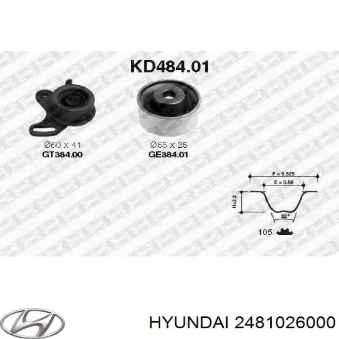 Паразитный ролик ГРМ 2481026000 Hyundai/Kia