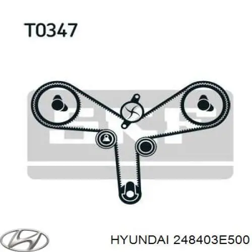 Ролик натяжителя ремня газораспределения Hyundai/Kia 248403E500 цена, от 58.57 USD