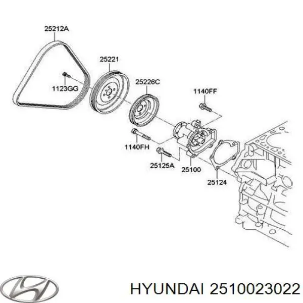 Водяной насос Hyundai/Kia 2510023022