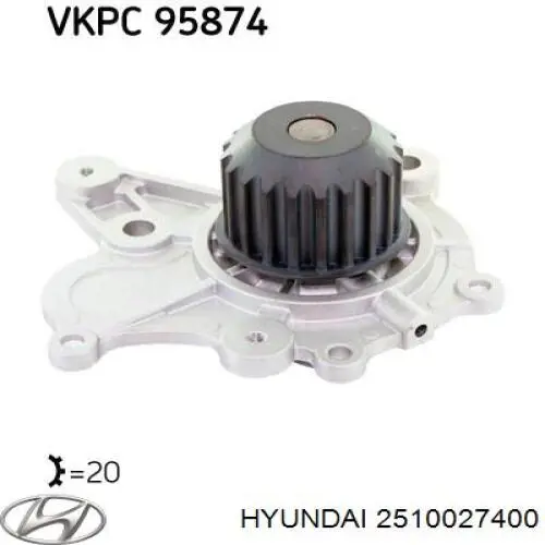 Водяной насос Hyundai/Kia 2510027400