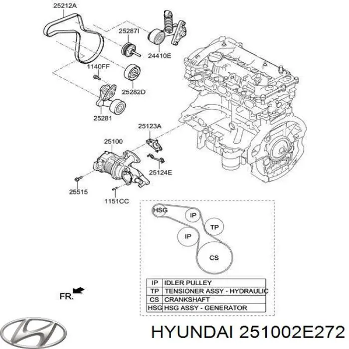 Помпа охлаждения Hyundai/Kia 251002E272 цена, от 299.44 USD