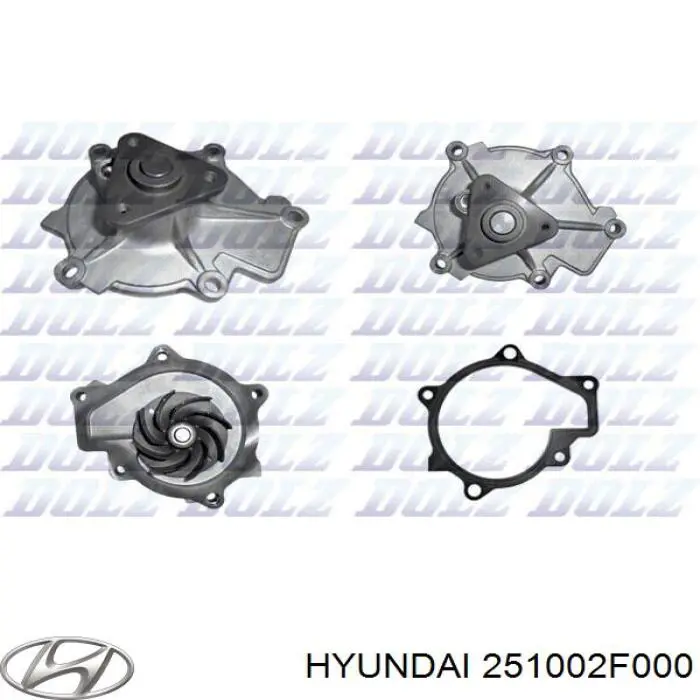 Помпа охлаждения Hyundai/Kia 251002F000 цена, от 12.70 USD