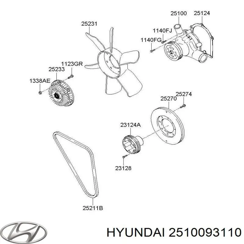2510093110 Hyundai/Kia Насос водяной